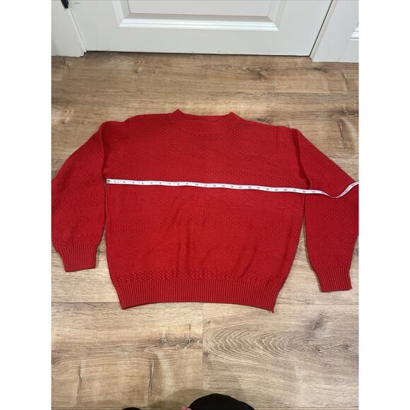 Vintage Lauren Knitwear Women’s Sweater L Red L/S Made USA Knit - Picture 1 of 5